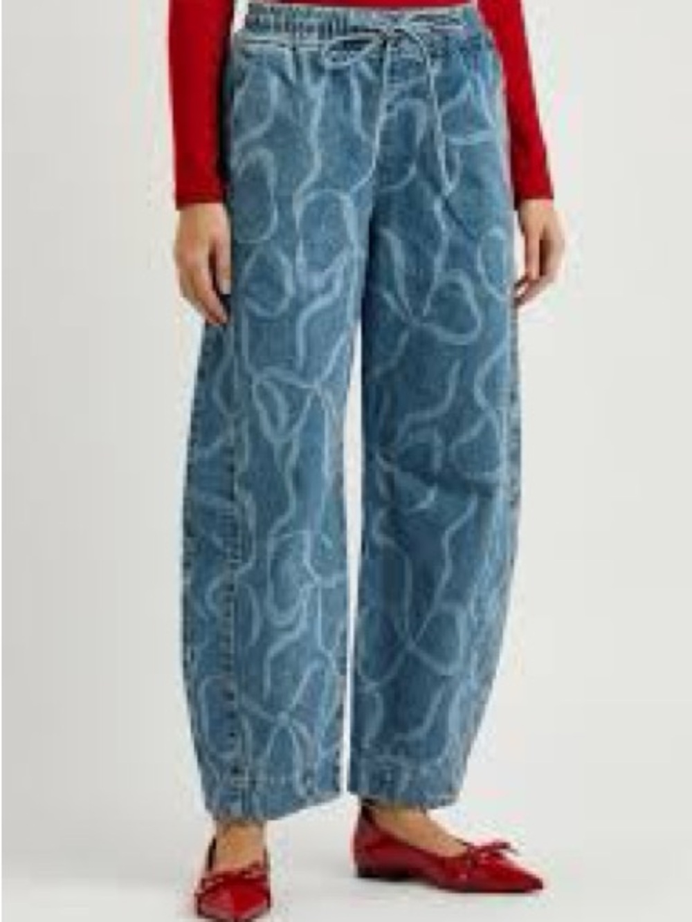 Damson Madder Felix Bow, wide leg barrel jeans size 16 - Picture 4 of 14